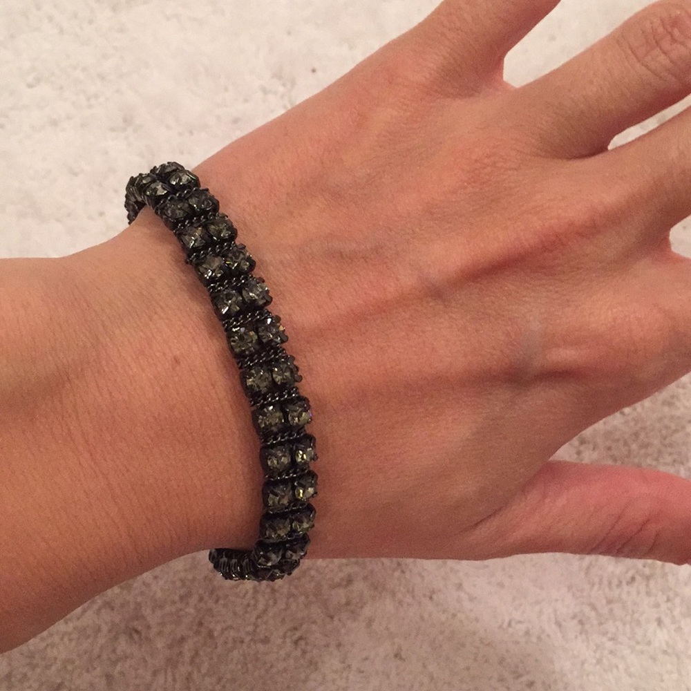 Black Grey Rhinestone Sparkle Bracelet